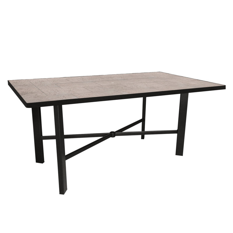Outdoor Rectangle Dining Table, Carbon Black, Summit Gray