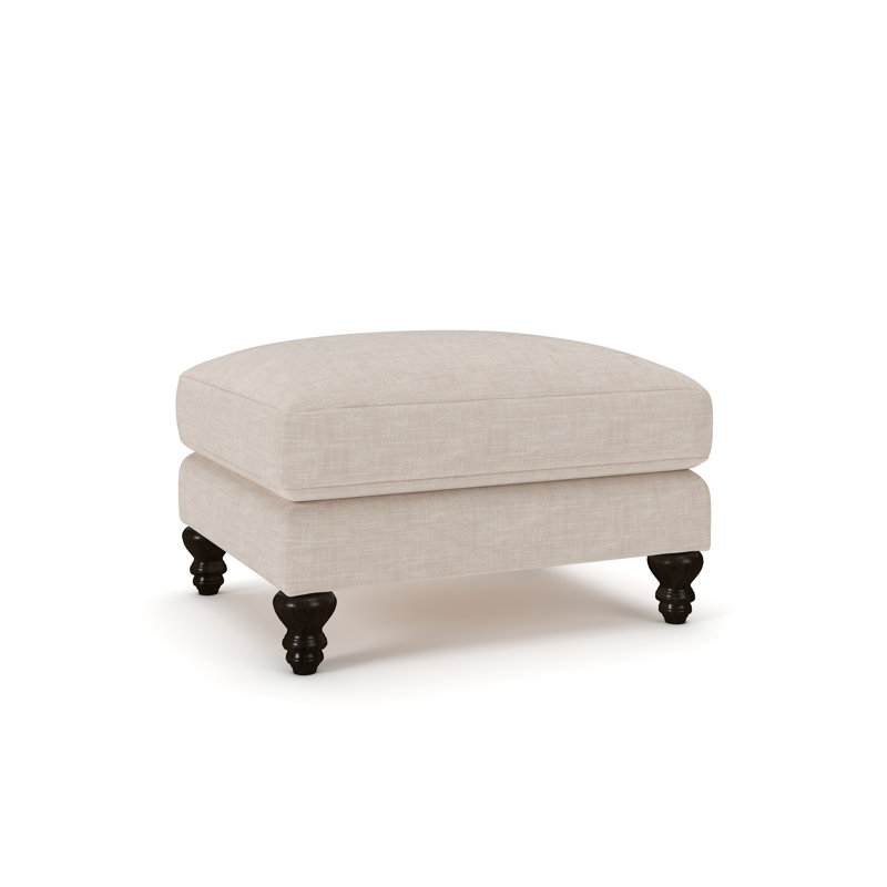 Walters Upholstered Ottoman, Lena Sand Performance Linen Blend