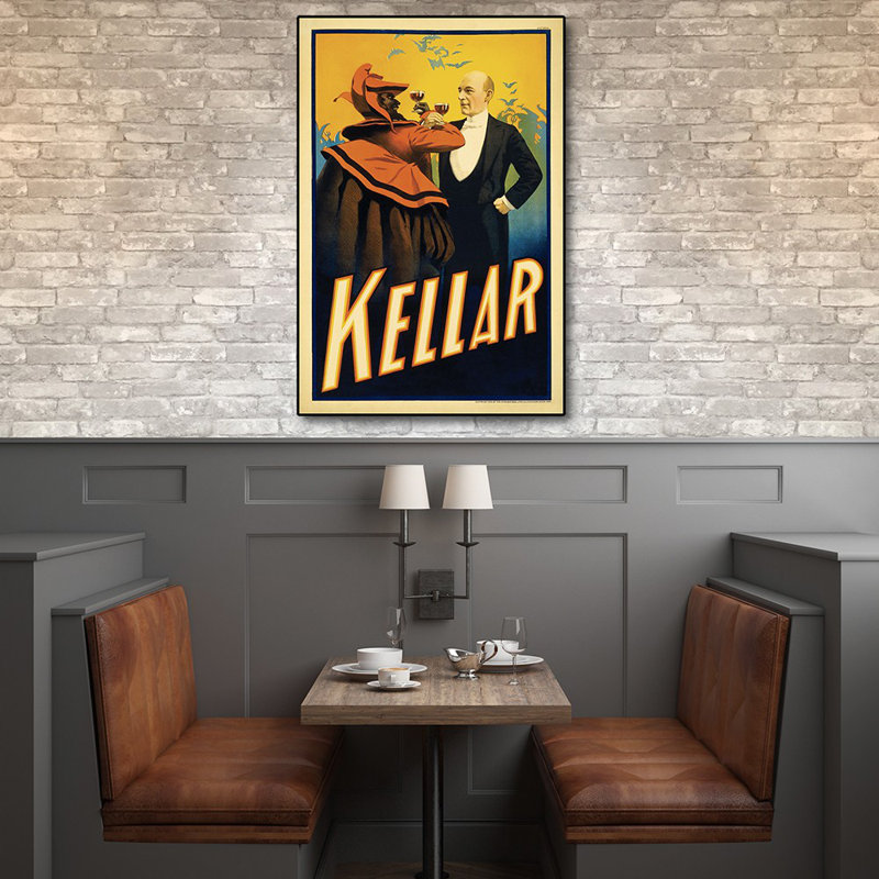 «Kellar Drinks With The Devil», art mural rétro sans cadre