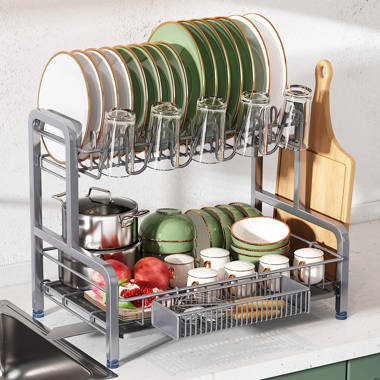 ASTER-FORM CORP Dish Drying Rack,2-Tier Dish Racks For Kitchen Counter