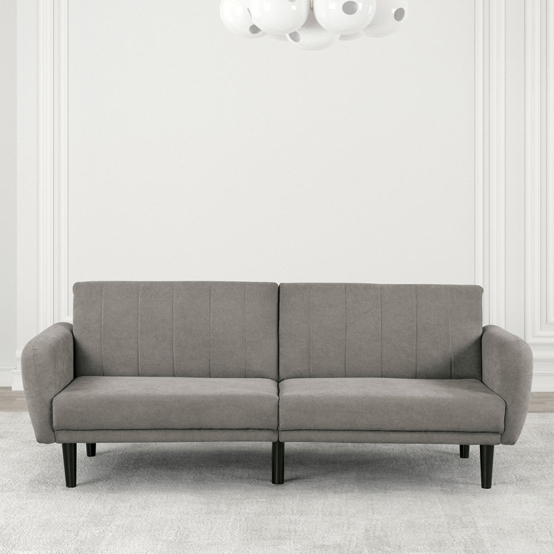 81.4" W Contemporary Futon Sofa, Grey