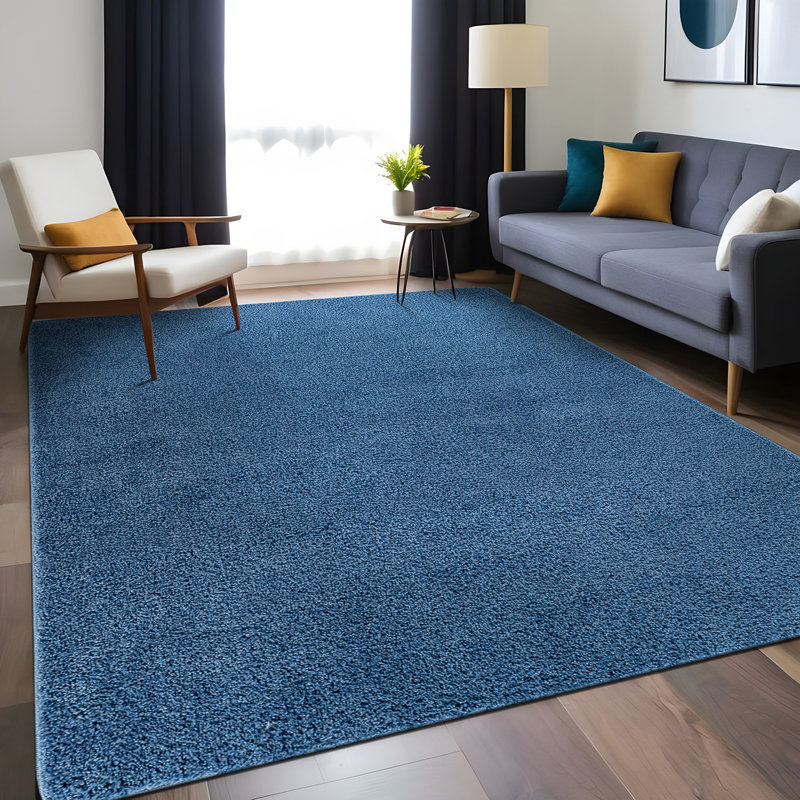 Tapis d'intérieur lavable, Blue, Rectangle 5 pi x 7 pi