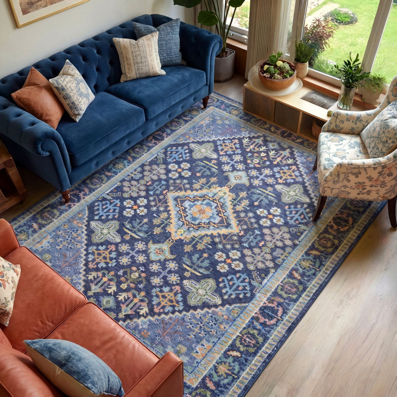 Tapis d'intérieur délavé et antidérapant, Rectangle 108 po x 72 po