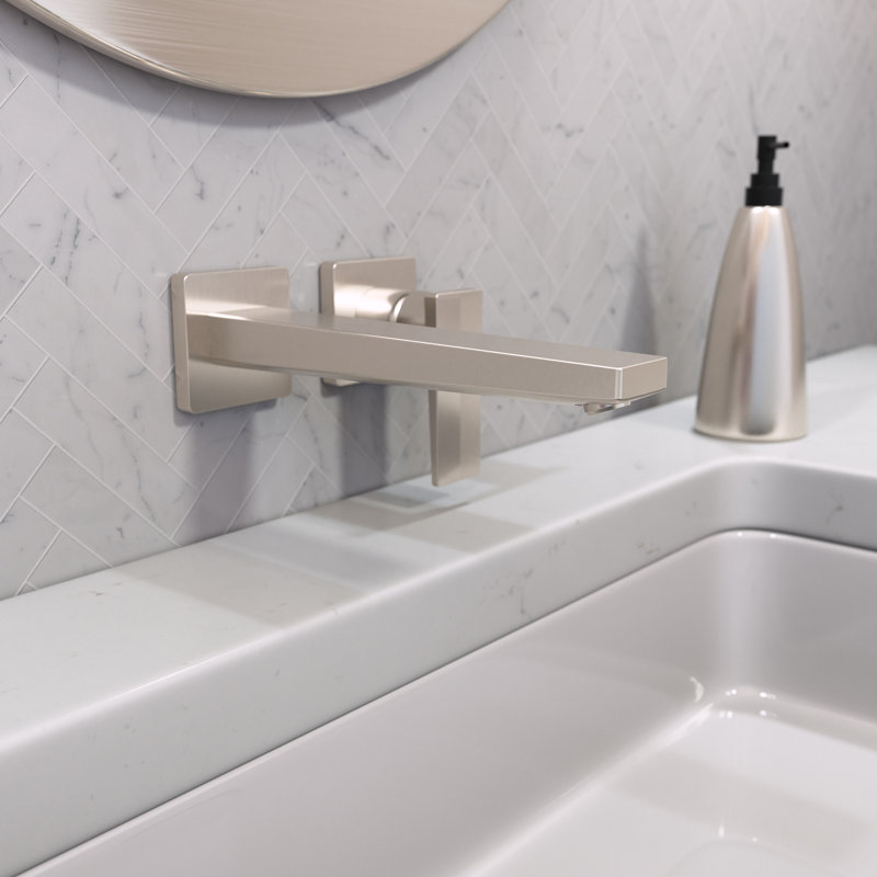 Metropol Low Flow Water Saving Wall Mounted Bathroom Faucet, Matte Black