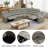 Grey Breathing Leather 3-piece Living Room Recliner Sofa Set