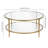 Gibbs Sivil 36" Wide Round Coffee Table with Glass Top in Brass-1958294376