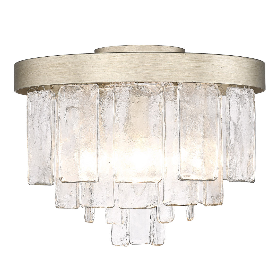 Livingon Clear Glass Flush Mount Willa Arlo™ Interiors