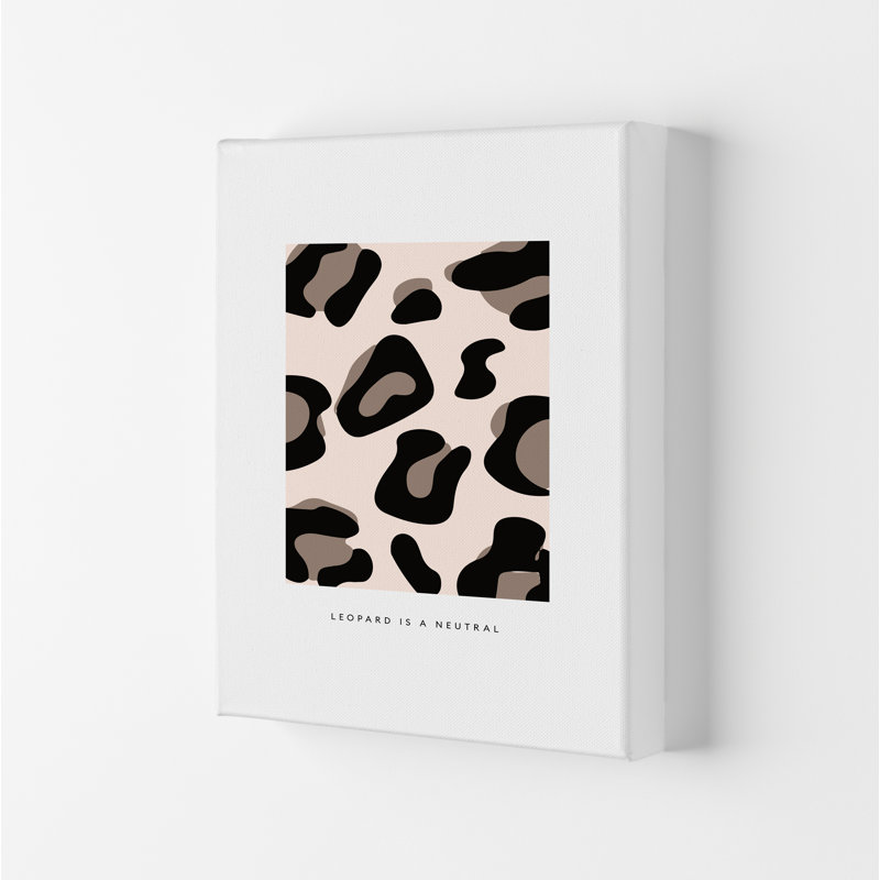 Big Leopard Powder Rose - Print, 59.4cm H x 42cm W x 4cm D, Wrapped Canvas