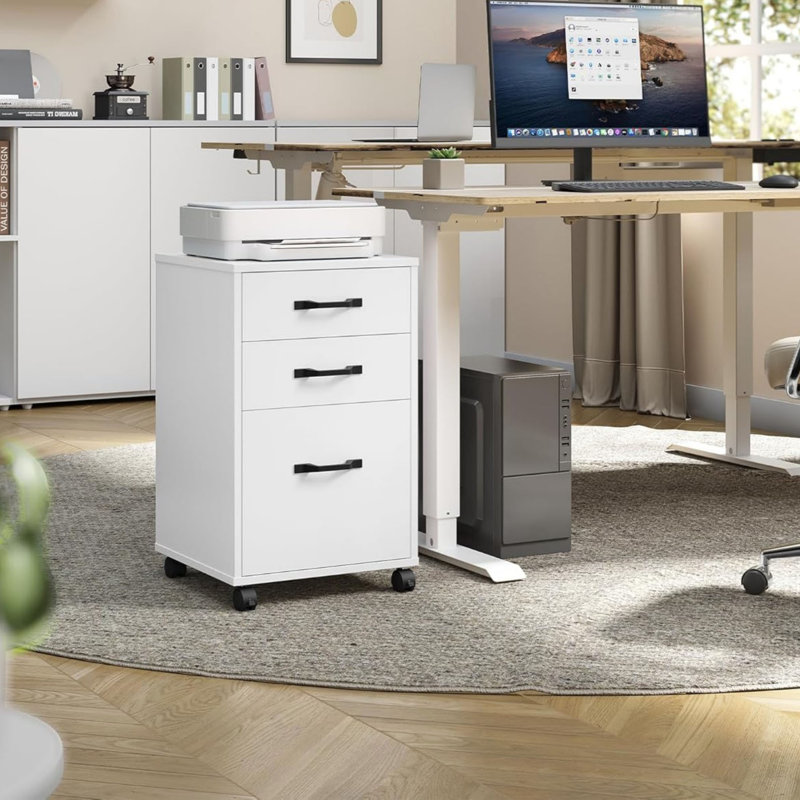 41 cm W 3 -Drawer Wheels / Casters included Mobile Filing Cabinet