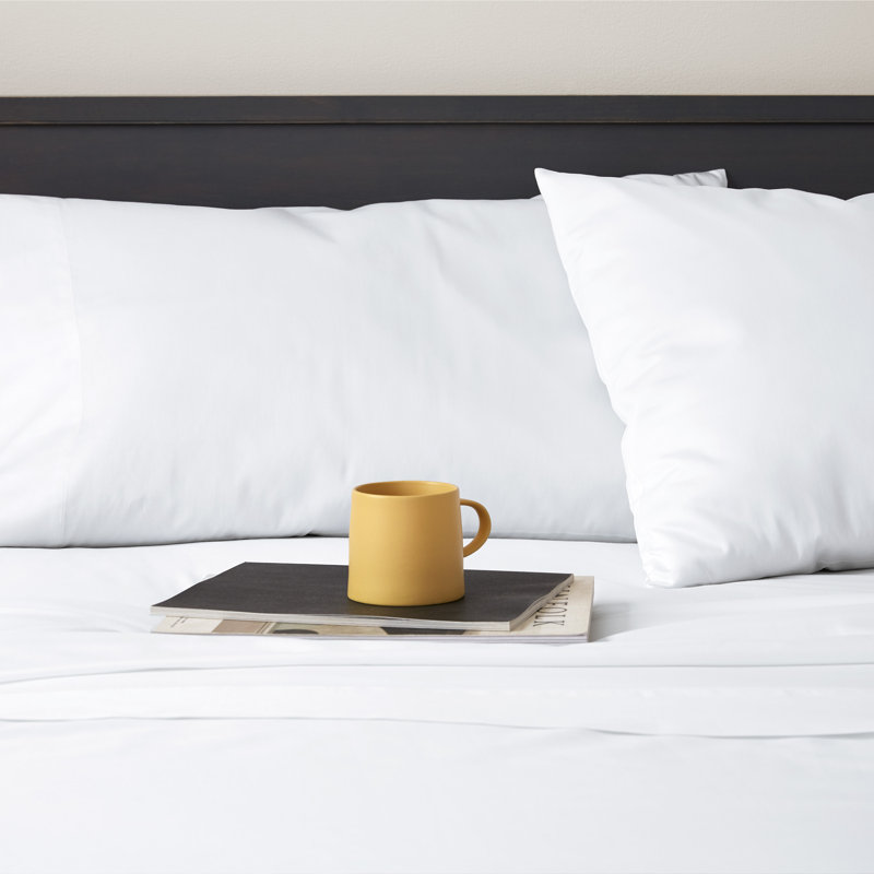 Clean Design Home 400 Thread Count Satin Anti-Allergen Sheet Set, White, Queen Sheet Set with 2 Pillowcases