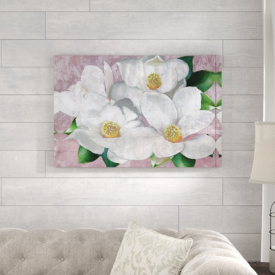 « Blush N »-grappe de fleurs blanches-reproduction sur toile