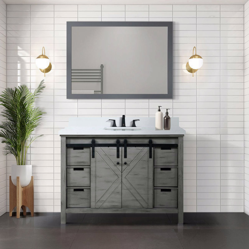 Meuble-lavabo de salle de bain 48 po X P 22 po D, Gris