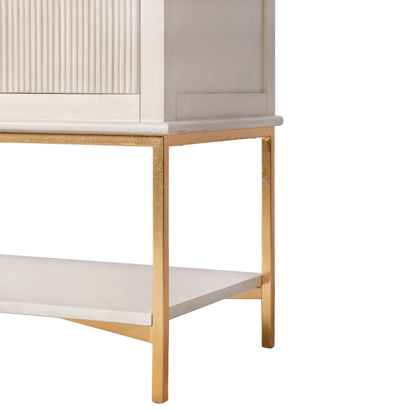 Kim 2 - Drawer Solid Wood Nightstand, Antique White