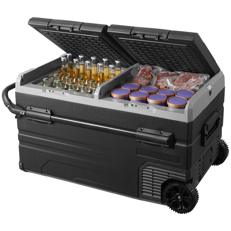 Compact White Dual Zone Portable RV Refrigerator Freezer