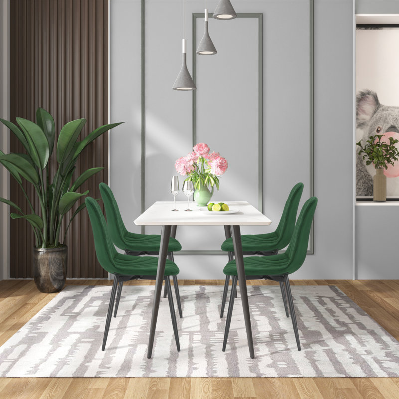 Evrychou Upholstered Dining Chair, Dark Green