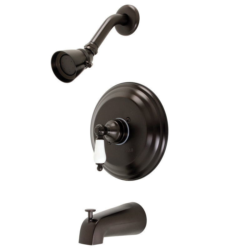 Kingston Brass Restoration Single-Handle Pressure Balanced Tub and Shower Faucet, Oil Rubbed Bronze, 7