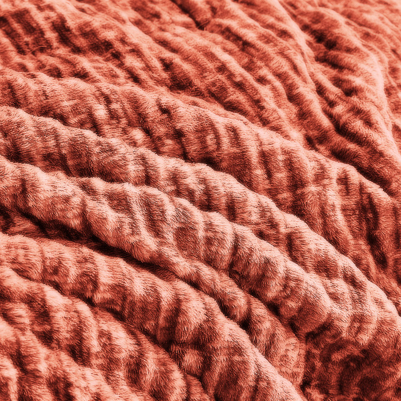 Wonderful Luxury Milky Velvet Quilt Set, King Quilt, Burnt Orange