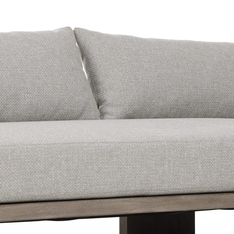Tahana Outdoor 4 - Seat Patio Sofa, Hayes Fog, Stained Aged Grey