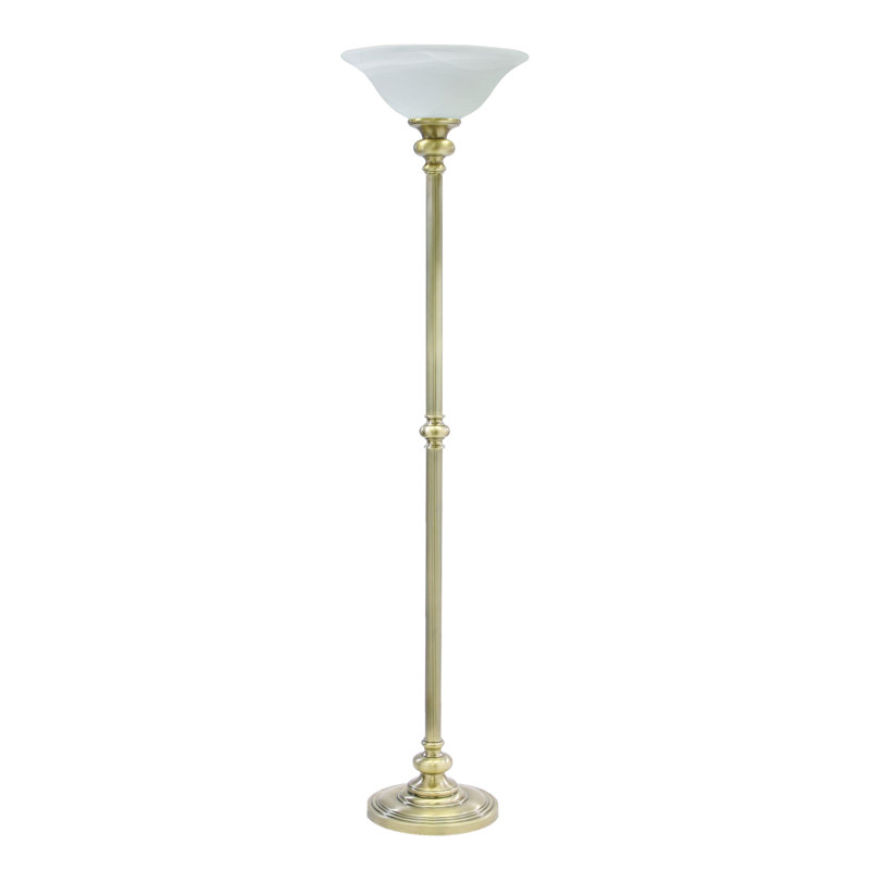 Newport Torchiere Floor Lamp, Antique Brass