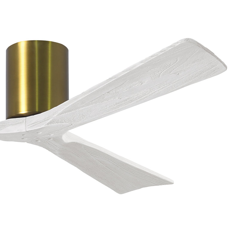 Ventilateur de plafond à 3 pales Olivier, Laiton brossé, Blanc mat, 72"