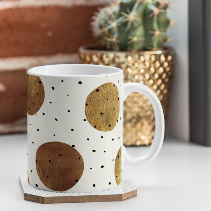 Grande tasse à café à points mélangés