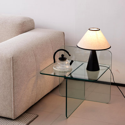 Table de bout en verre trempé pour le salon