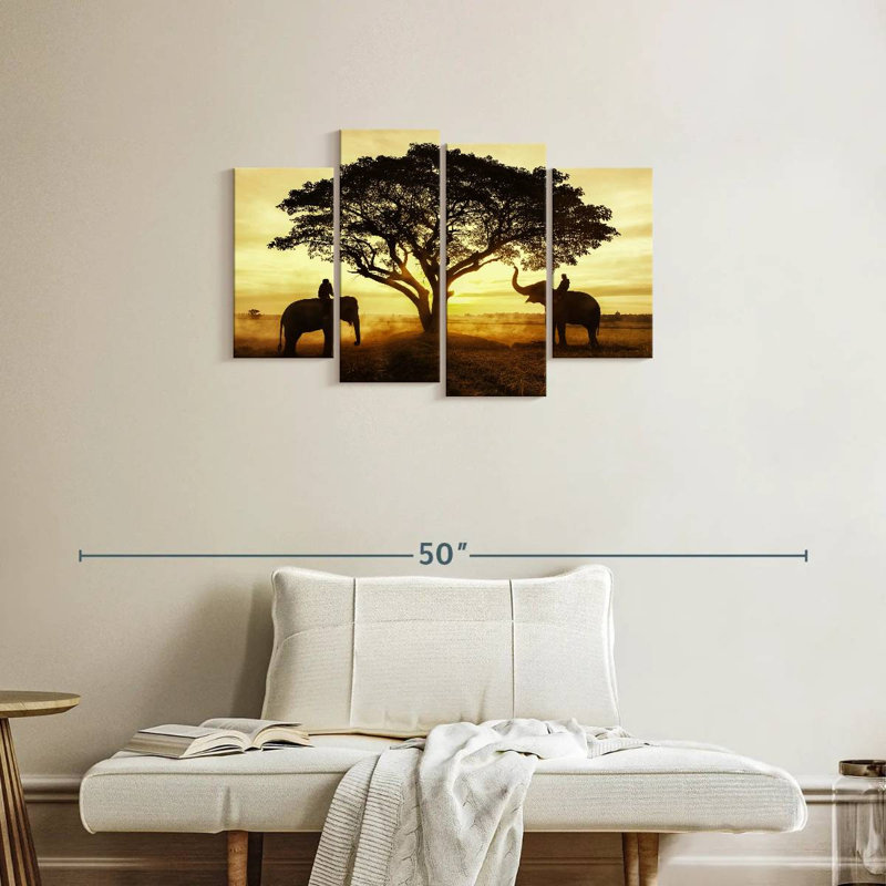 Brampt Elephant Couple Silhouette, 22" H x 36" W