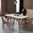 Simple white wax wood rock board dining table-106911951