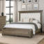 Traditional King Size Bed with Storage Footboard Bench and Padded Headboard