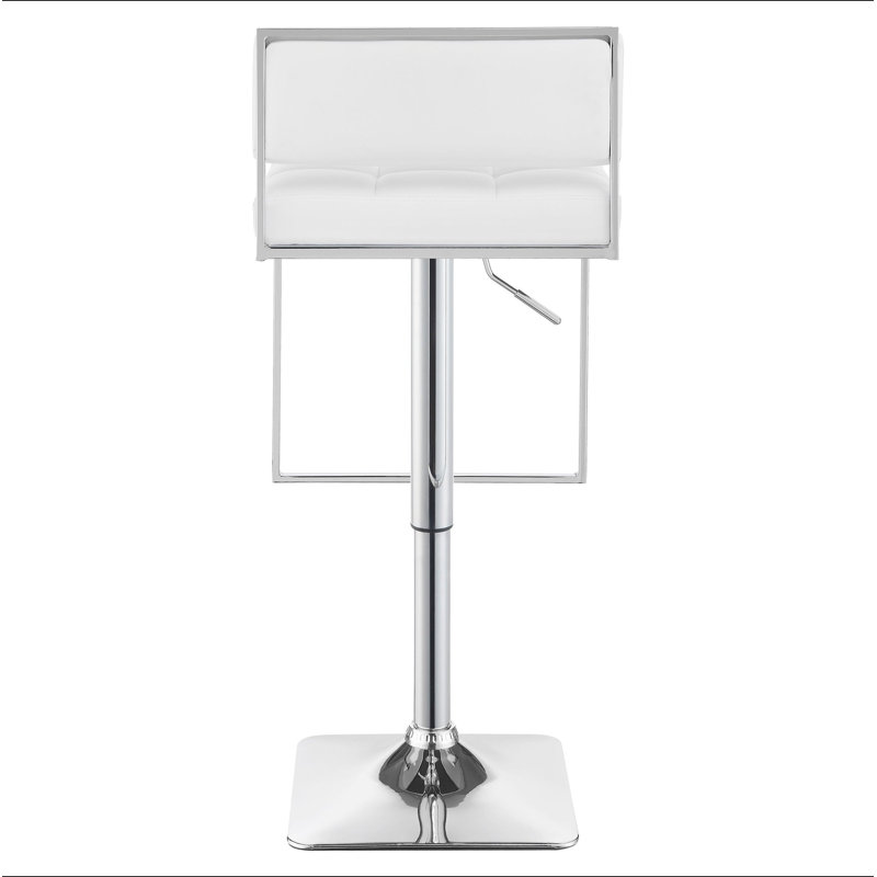 Alameda Chrome and White Adjustable Bar Stool