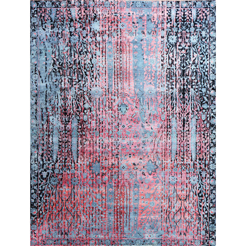 Tapis rectangulaire noué à la main, Rectangle 10 pi x 14 pi
