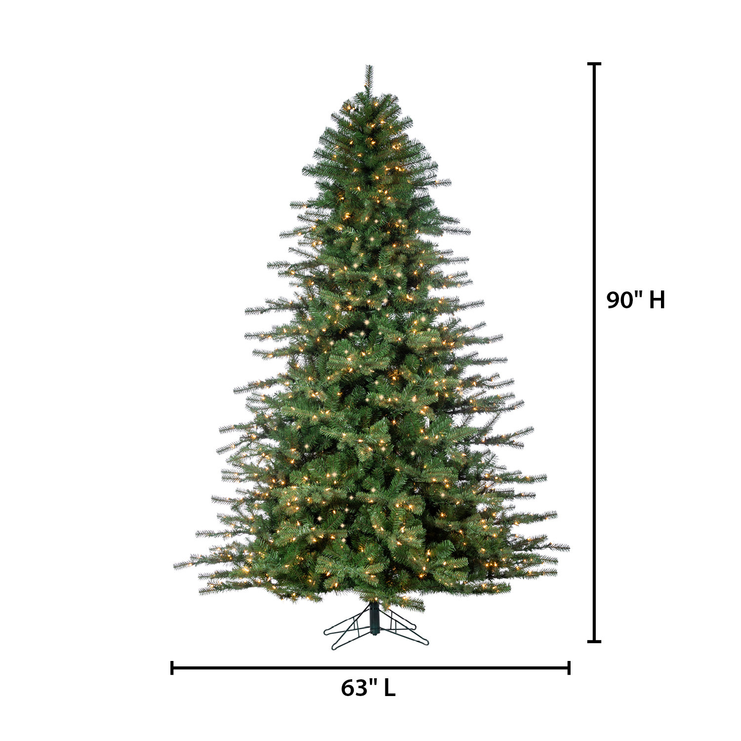 9' Pre-Lit Fir Christmas Tree, 7.5'