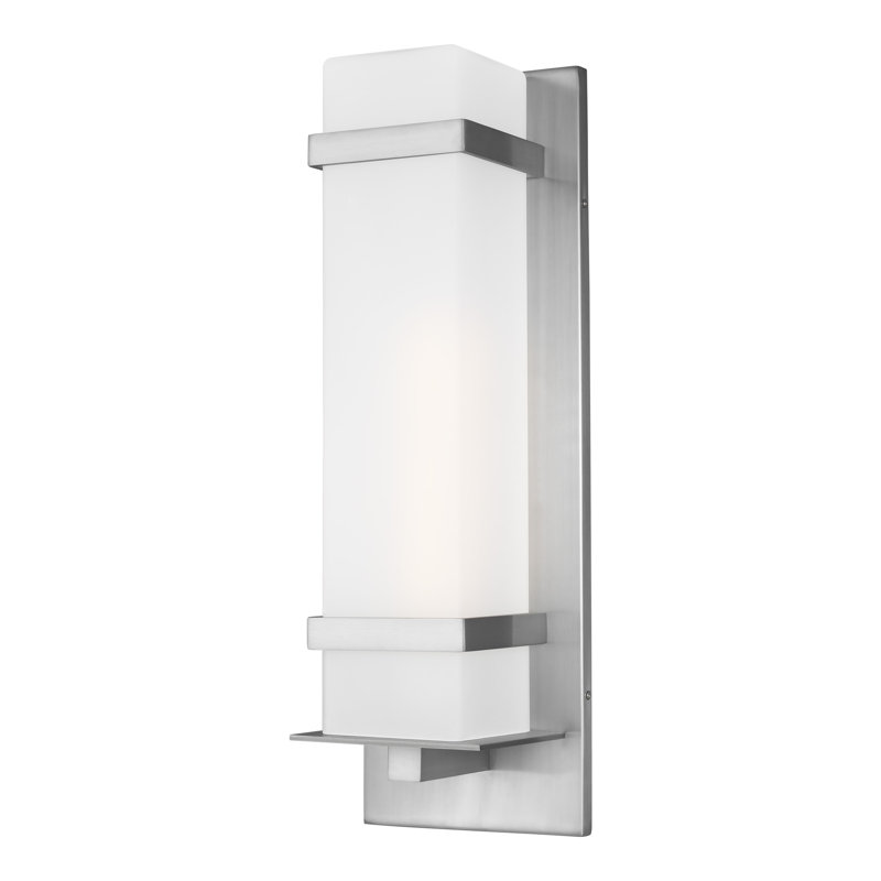 Lanterne murale d'extérieur moyenne à une lumière Alban de Génération Éclairage , Aluminium satiné, Non