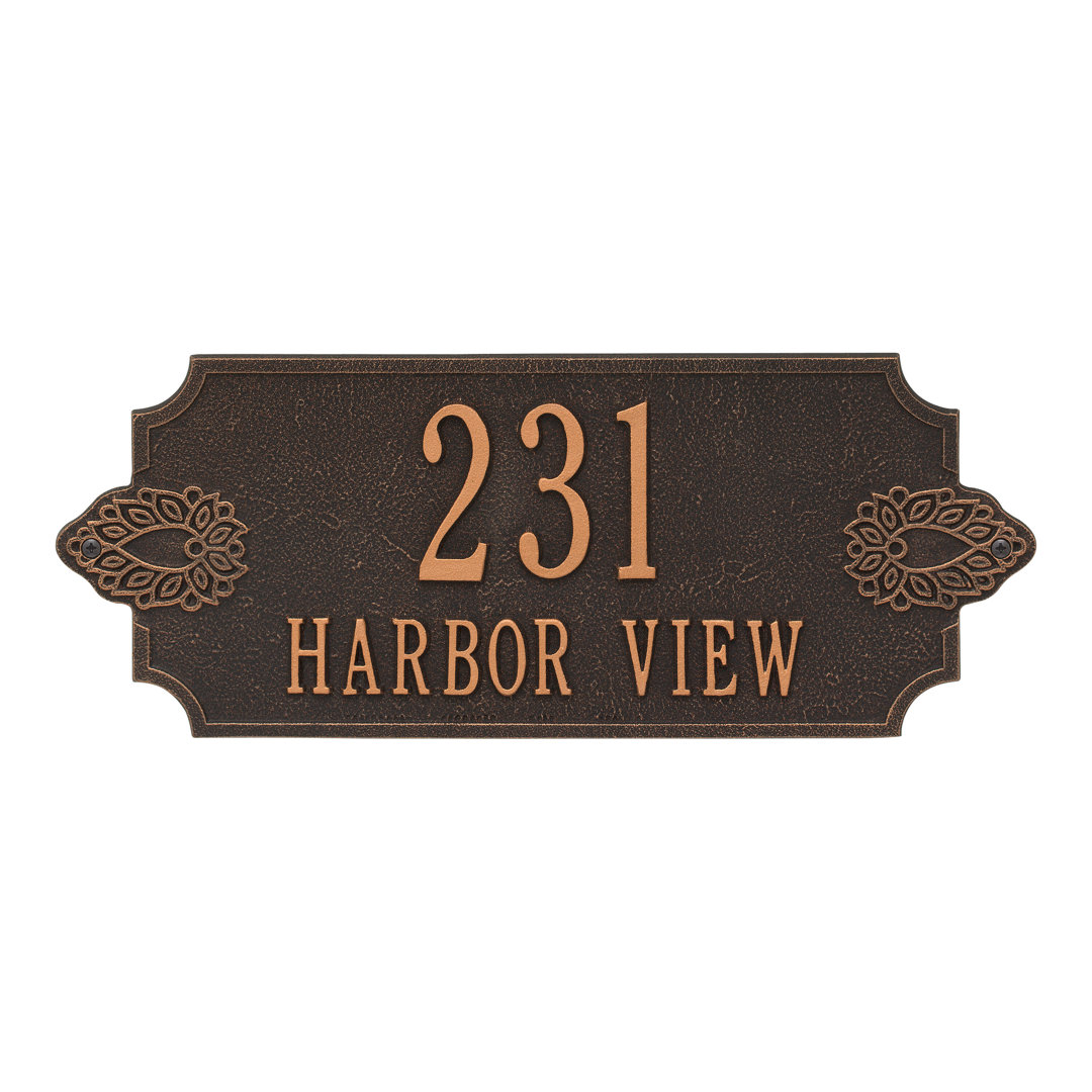 Sofia 2-Line Personalized Wall Address Plaque Whitehall Products Background Color/ Letter 