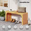 2 PCS Bamboo Dining Bench 36” Long Entryway Bench Indoor Outdoor Solid Wood Bench