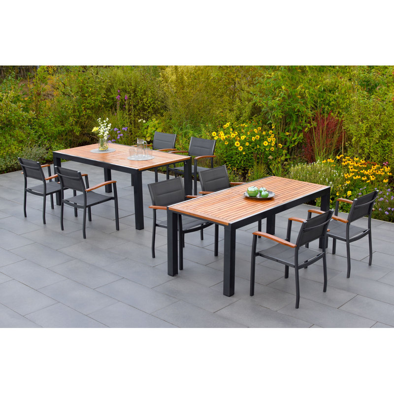 Cafferata 8 - Person Patio Dining Set with Extendable Rectangular Table