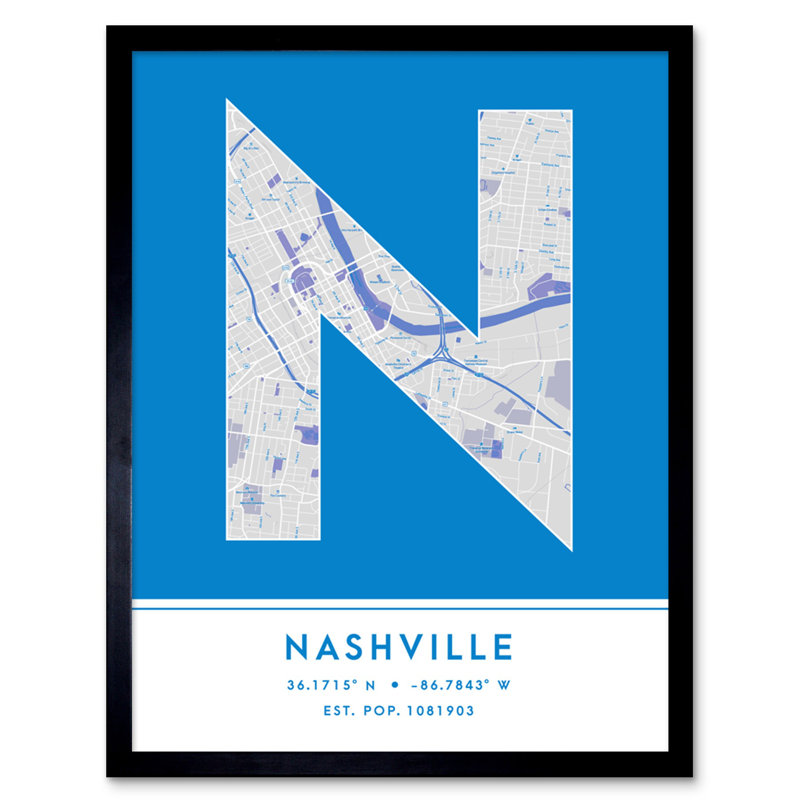 Nashville TennesseeÂ United States City - Single Picture Frame Typography