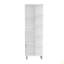 Armoire de salle de bain H 63 po en lin avec sept tablettes ouvertes, un tiroir et quatre pieds