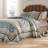 Greenland Home Fashions Thalia Blue Bohemian Medallion Floral Patchwork 3-Piece Queen Size Bedspread Set 110"x118" with 2 Standard Shams-839186309-853580882