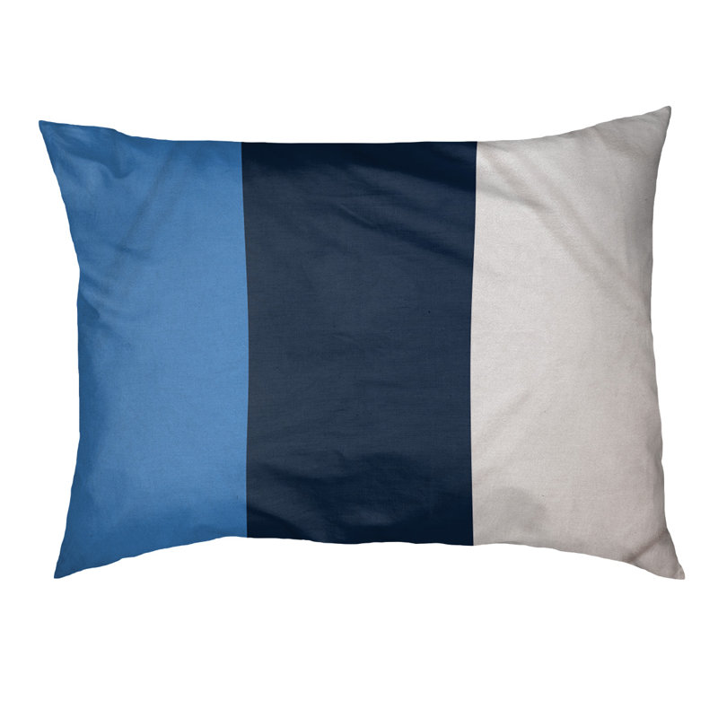 Coussin Golden State, Moyen (l 28 po x P 18 po x H 6 po), Blanc / bleu marine / bleu