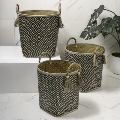 Ensemble de 3 paniers de rangement Celia Rustic Coastal