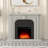 Cement Ash Finish 48“ Electric Fireplace, Freestanding Heater Surround for Living Room-916649856