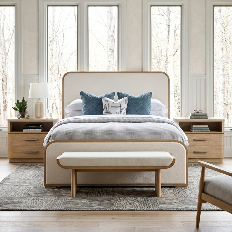 Nomad 3 Piece Queen Bedroom Set, 3 Pcs: Bed, 2 Nightstands, King