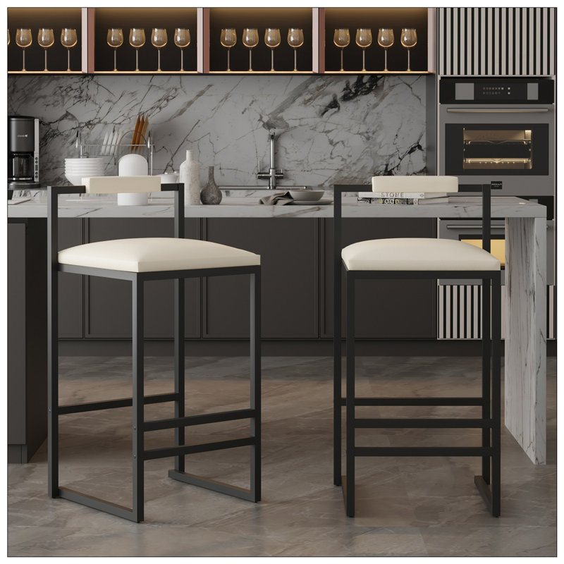 2 tabourets de bar en similicuir