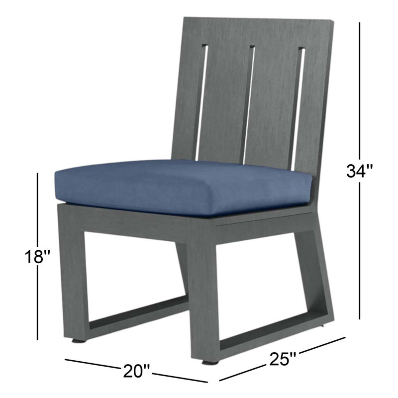 Chaise de patio avec coussin Georgie, Sunbrella® Echo Midnight