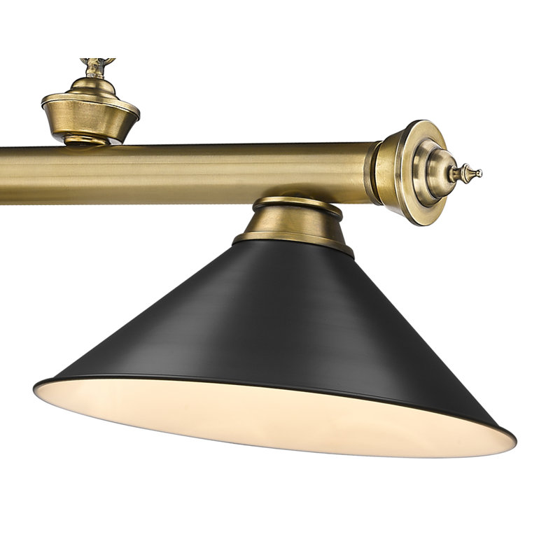 Annaleisa 3 - Light Brass Pool Table Lights Pendant, Matte Black