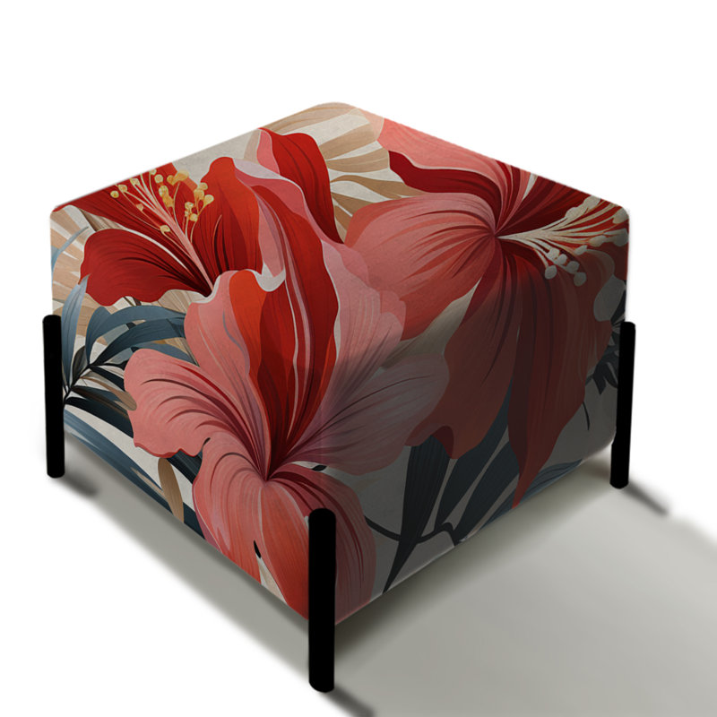 Tropical Whisper Tropical Motif II - repose-pieds carré tropical