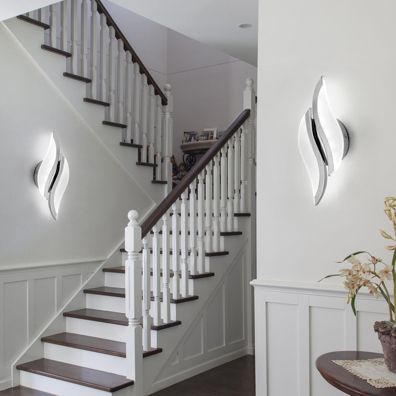 Applique murale moderne en chrome blanc froid 6000K