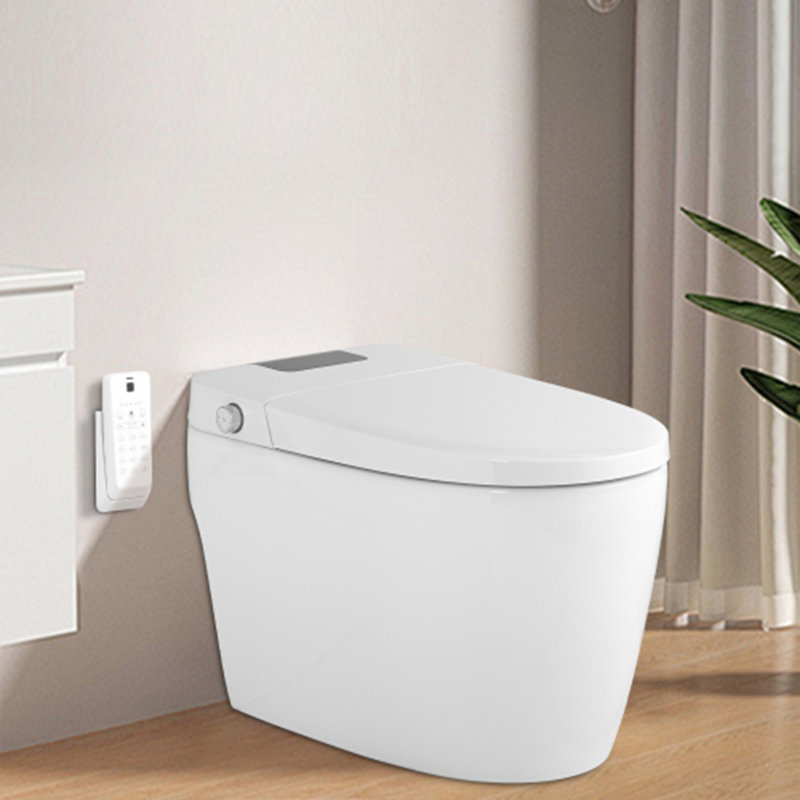 Compartiment de toilette intelligent avec couvercle / siège ouvert, capteur à DEL, buse autonettoyante et siège chauffant