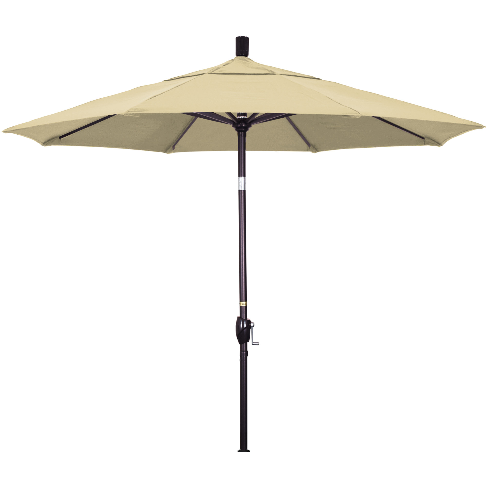 90'' Outdoor Umbrella, Black, Olefin, Antique Beige Performance